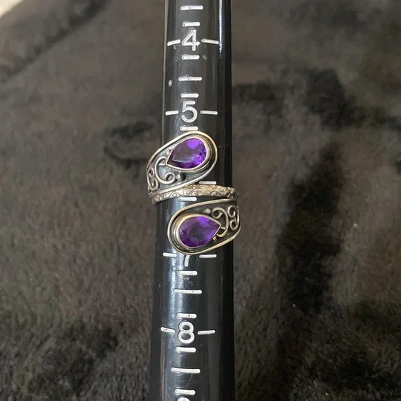 Sterling Silver Vintage PTI Amethyst Ring - Picture 5 of 5